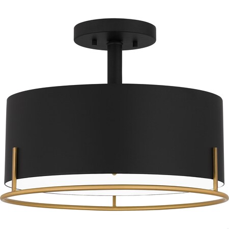 Quoizel Chalfont 3-Light Matte Black Semi-Flush Mount QSF5580MBK